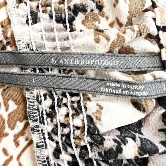 By Anthropologie Midi Slip Dress Womens Size Large Snake Print Satin Side Slits - Picture 9 of 16